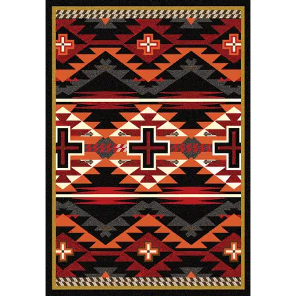 0080BLK201 Rustic Cross Black 5x8 1