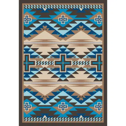 0080TIN201 Rustic Cross turquoise Indigo 5x8 1