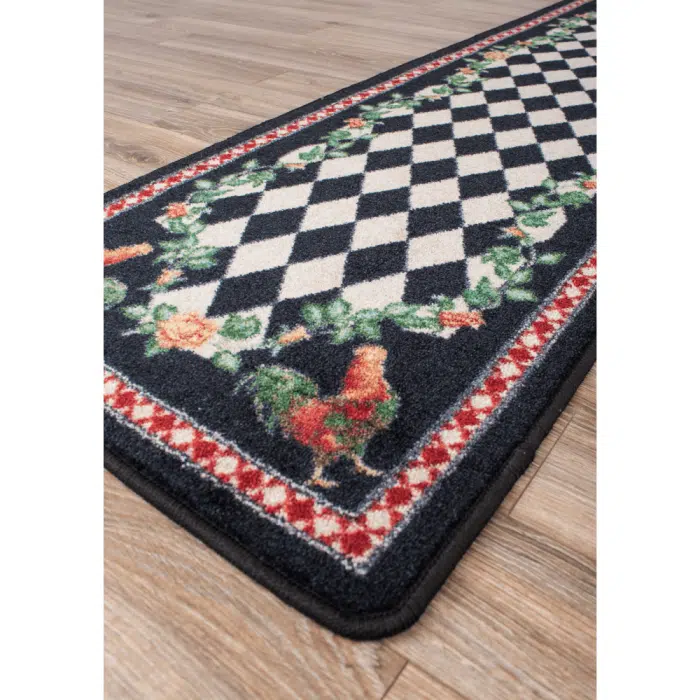 0123BLK217 High Country Rooster Black Runner Corner