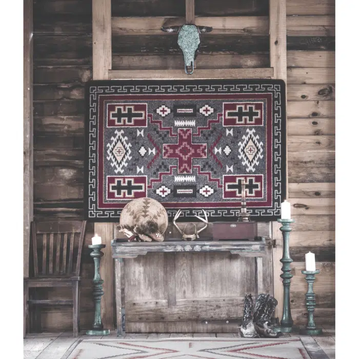 0164GRY2011 Double Cross gray rug American Dakota