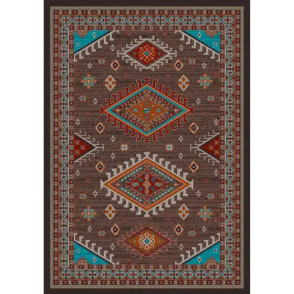 0201BRN201 Persian Southwest Brown 5x8 1