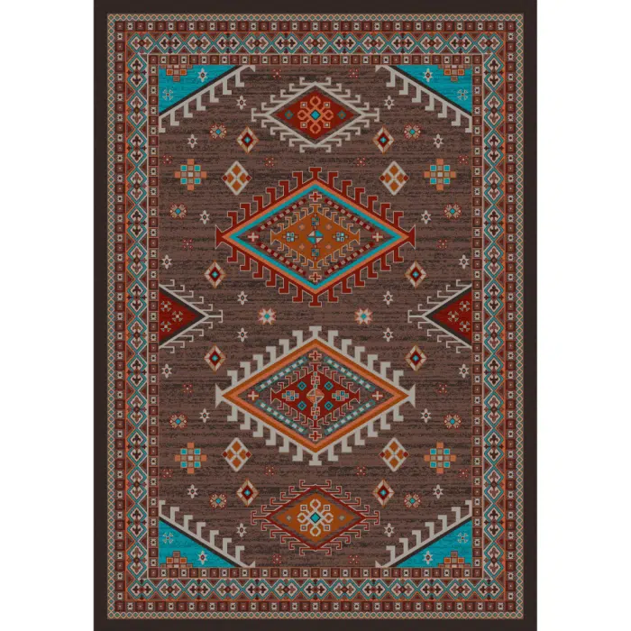 0201BRN201 Persian Southwest Brown 5x8 1