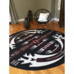Horse Thieves Black 8ft Round