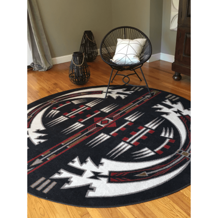 Horse Thieves Black 8ft Round