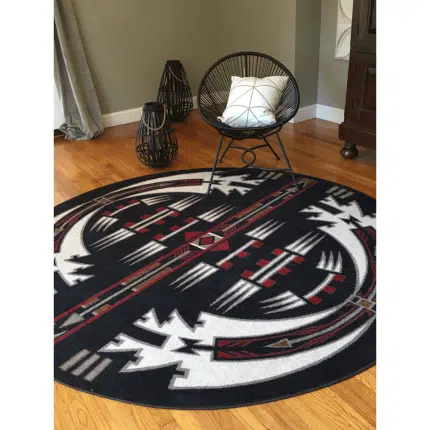 Horse Thieves Black 8ft Round