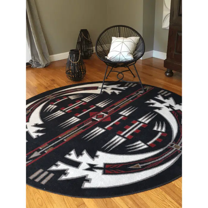 Horse Thieves Black 8ft Round