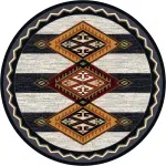 Lineage Black and White 8x8 Round