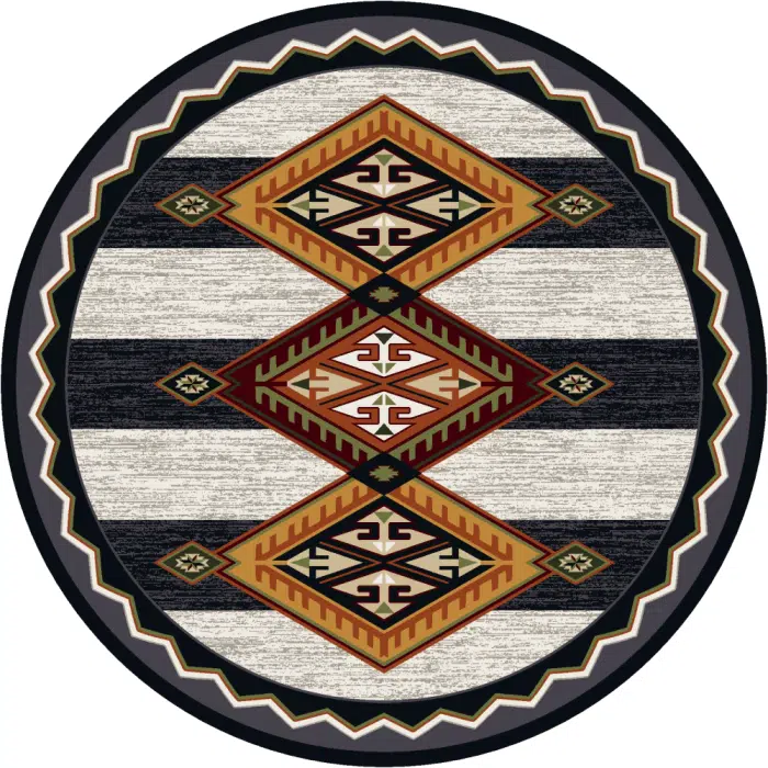 Lineage Black and White 8x8 Round