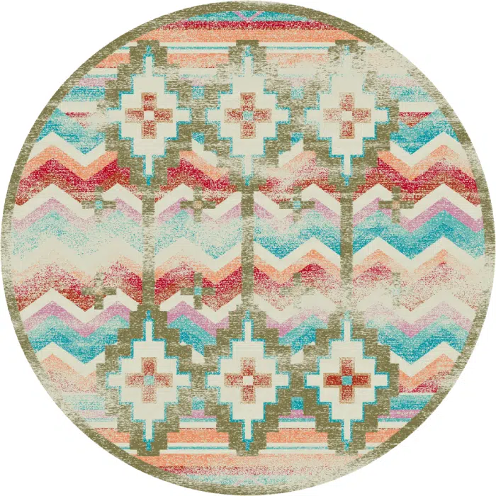Shake Your Shawl Distressed Bright 8ft round