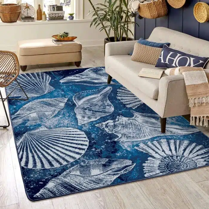 Modern Geometric Living Area Interior Room Rug Texture Design.