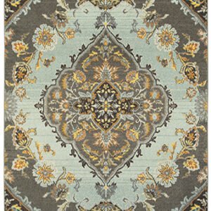 ESSY RUGS BOHEMIAN 761D5 Grey/ Blue Area Rugs