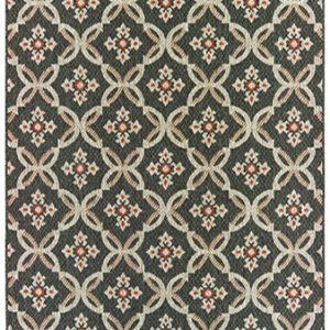 ESSY RUGS LATITUDE 1904K Grey/ Orange Area Rugs
