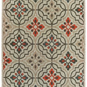 ESSY RUGS LATITUDE 709Y3 Grey/ Orange Area Rugs