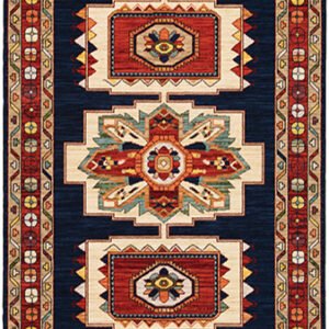 ESSY RUGS LILIHAN 090B6 Blue/ Red Area Rugs