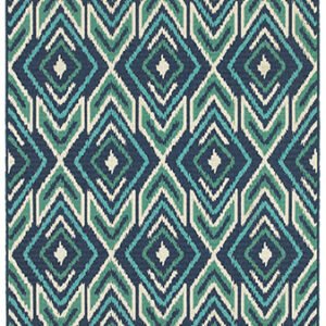 ESSY RUGS MERIDIAN 2209B Navy/ Green Area Rugs