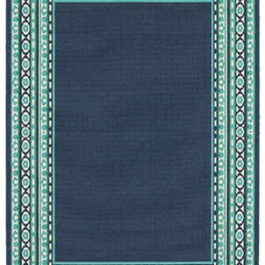 ESSY RUGS MERIDIAN 9650B Navy/ Green Area Rugs