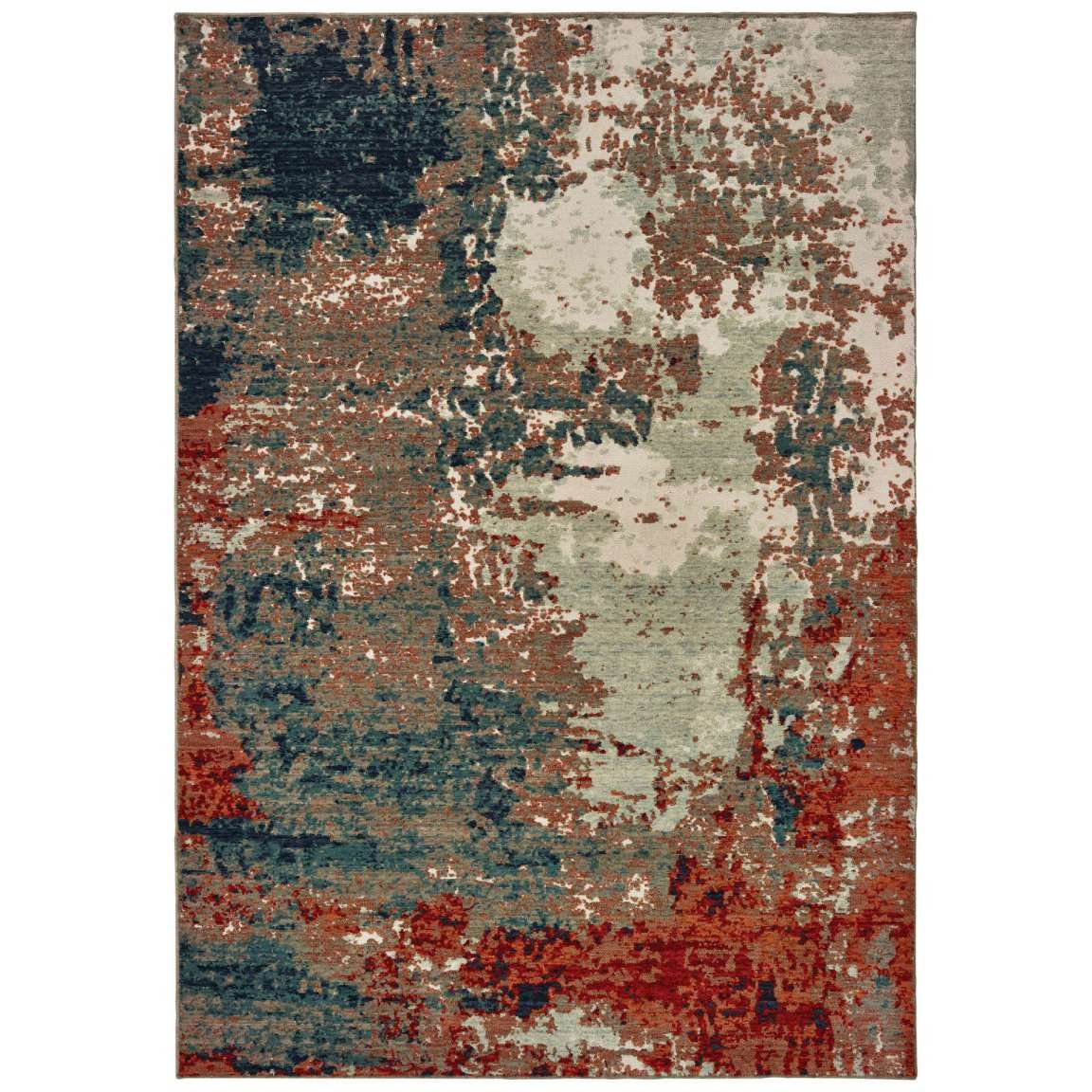 ESSY RUGS MONTAGE 092LE Blue/ Rust Area Rugs
