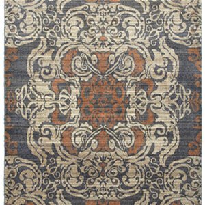 ESSY RUGS PASHA 8022K Blue/ Rust Area Rugs
