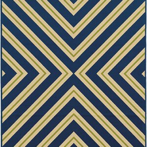ESSY RUGS RIVIERA 4589L Navy/ Green Area Rugs